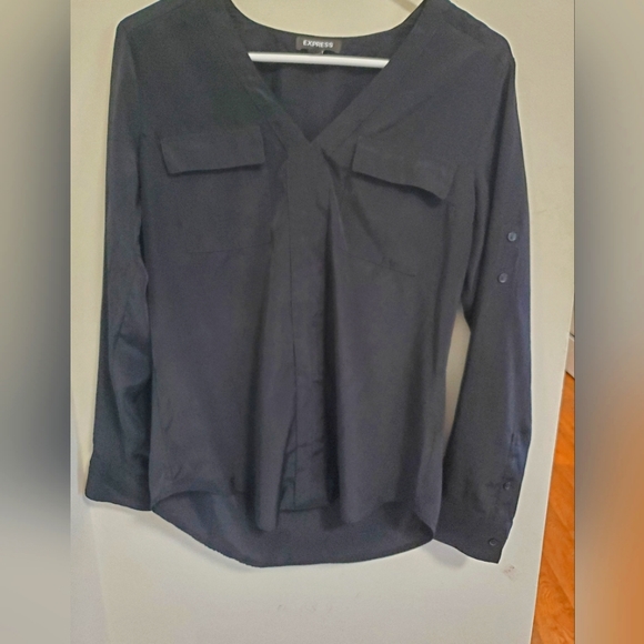 Express Med ladies Silky Black Blouse - Picture 1 of 3
